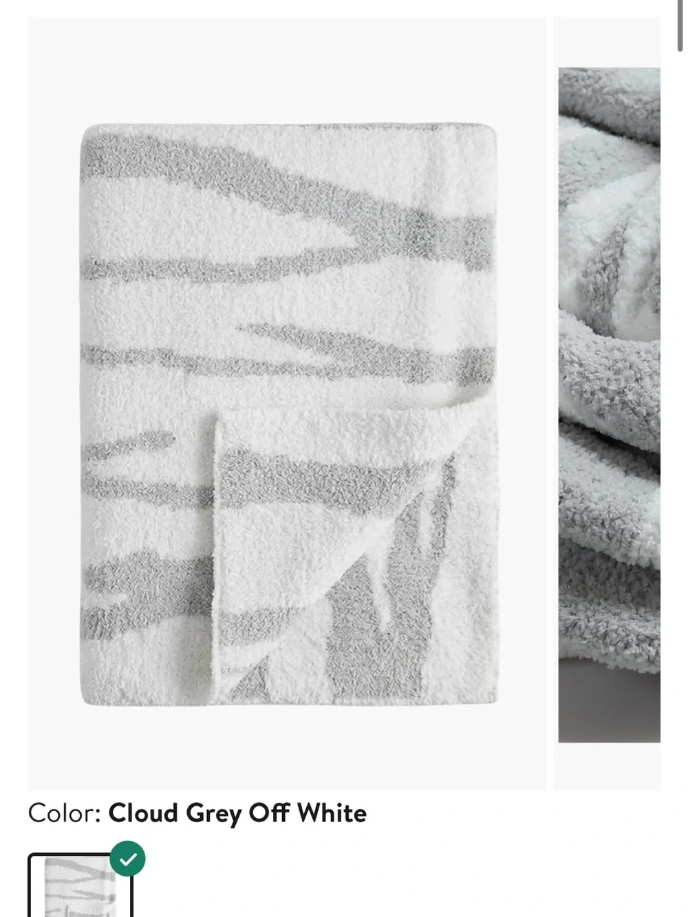 Sunday Citizen Plush Striped Throw Blanket in Gray and White